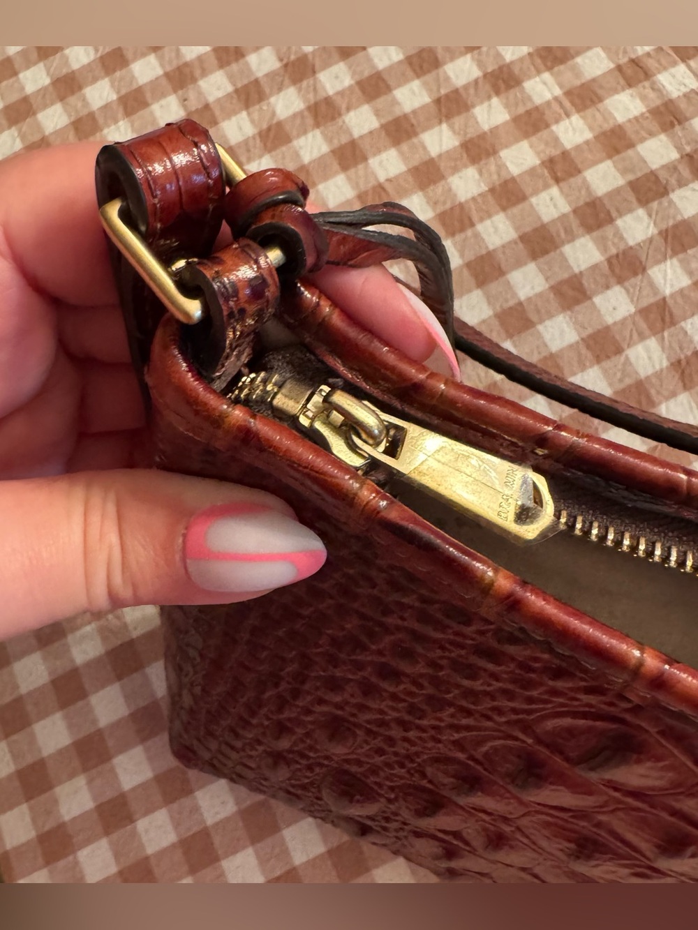 Brahmin Pecan Anytime Mini Melbourne Leather Handbag w/ matching Jane Wallet - Picture 7 of 14